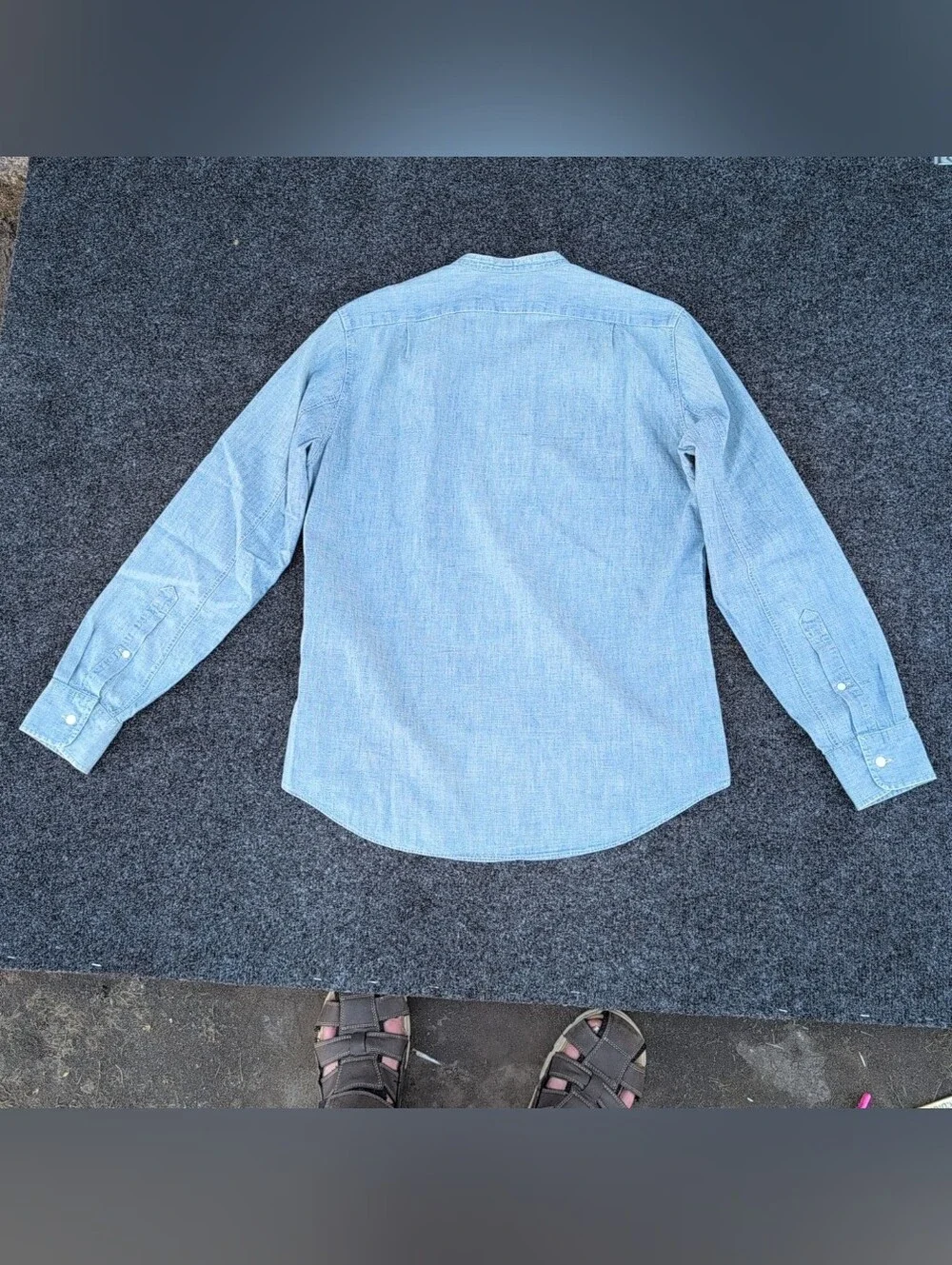 J Crew Wallace & Barnes Shirt Mens Small Blue Chambray Long Sleeve Button Up